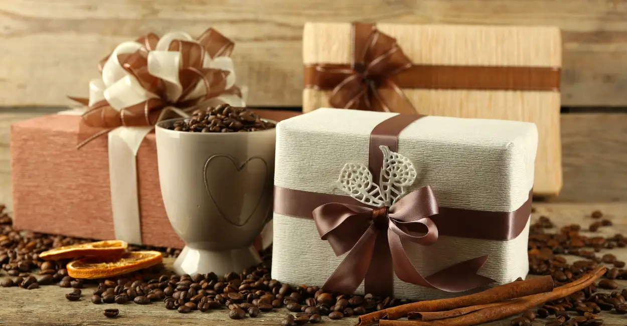 Presentes criativos com café