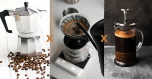 cafeteira italiana prensa francesa ou filtro tradicional