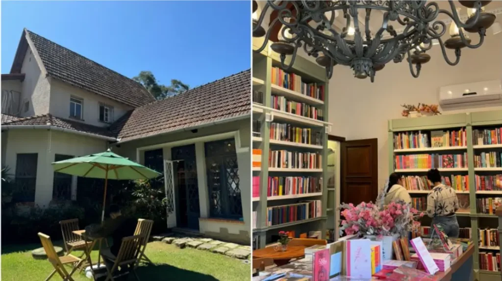 Livraria com cafeteria integrada em Petrópolis